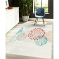 thumbnail image 4 of Abstract Decorative Rug, Modern and Cool Design Surreal Dots Like and Circled Design Art, Quality Carpet for Bedroom Dorm and Living Room, 6 Sizes, Coral White, by Ambesonne, 4 of 4