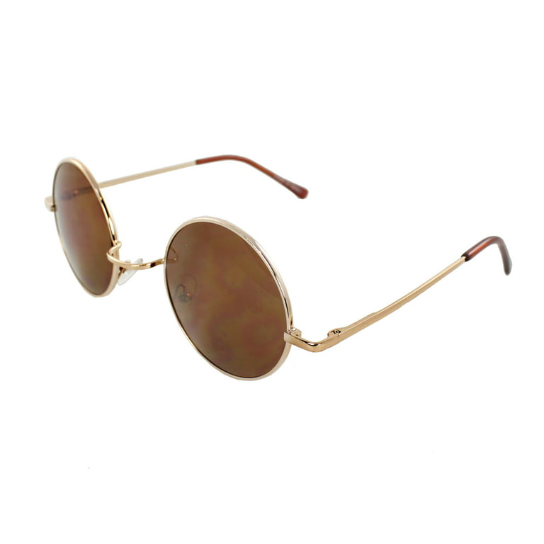 Round Sunglasses - Brown/gold-colored - Ladies