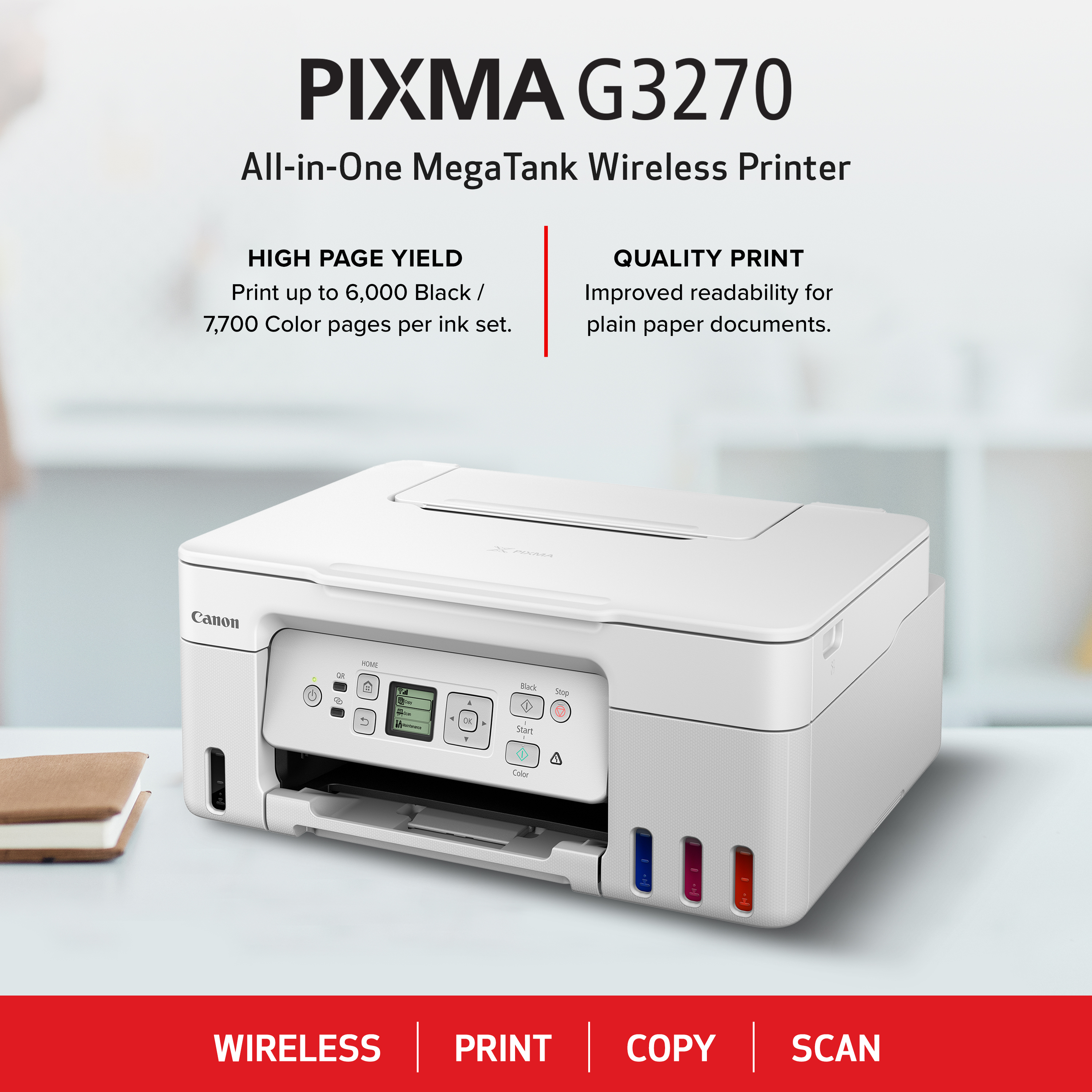 Canon PIXMA G3270 MegaTank All-In-One Wireless Printer photo 3