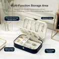 thumbnail image 6 of Casegrace Portable Jewelry Box for Women Girls Double Layer Display Storage Organizer Earrings Ring Necklace Leather Travel Jewelry Case, 6 of 8