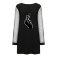 thumbnail image 5 of Moda mujer otoño cuello redondo ahueca hacia fuera la impresión suelta cómodo vestido de manga larga Fridja NMB1910, 5 of 5