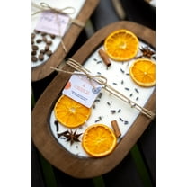 Dough Bowl Candle With Cotton Wick and Soy Wax/ Orange Bowl Candle /Farmhouse Candle / Fruit Candle /3 Wood Wick Candle /Mother's Day Gift