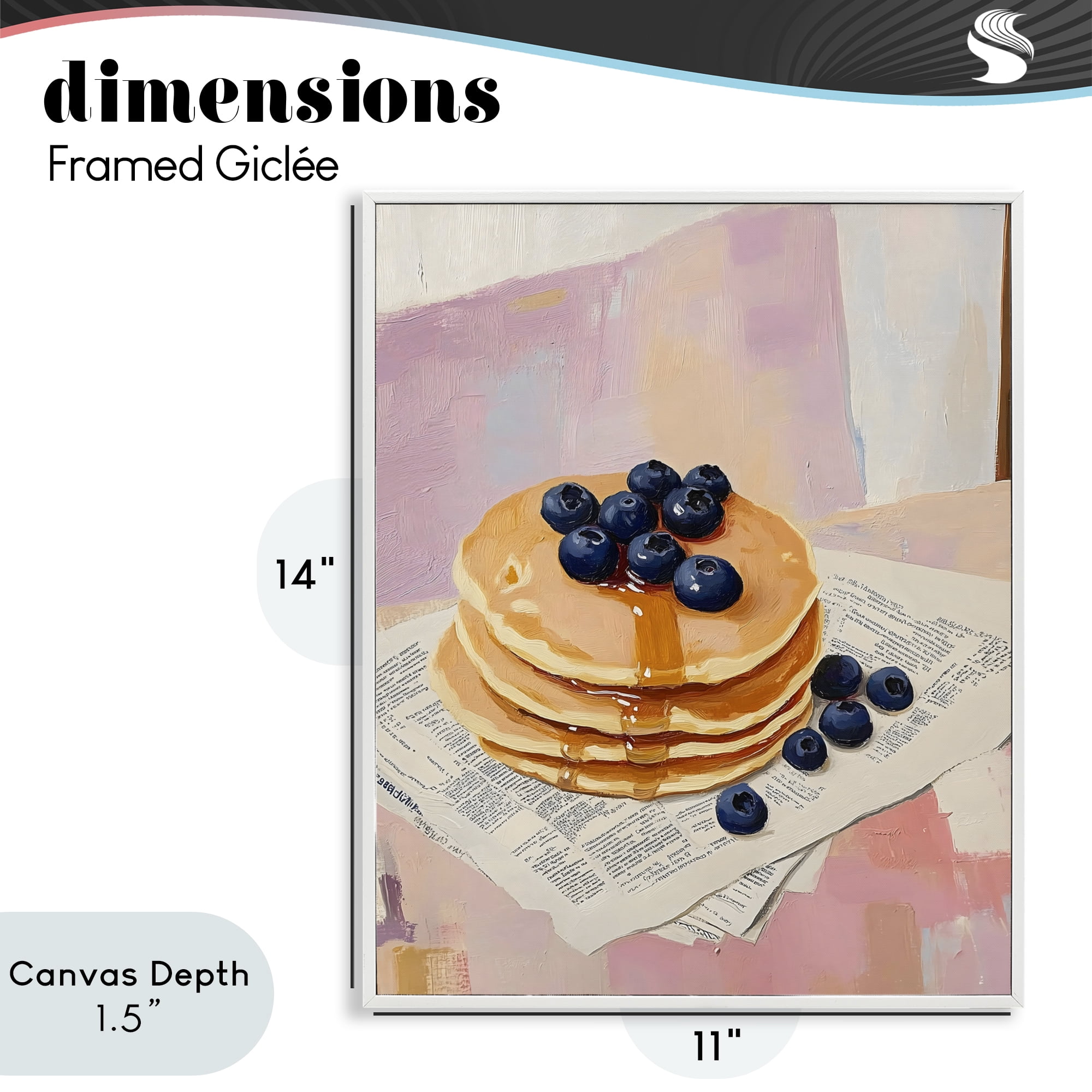 Stupell Industries Blueberry Pancakes with Syrup White Framed Giclee Art, design by The Prints Vibe