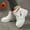 White#6, variant on RuiJiao Gift Women's High-Top Fleece Lined Boots, Trendy Thick Heel Workwear Short Boots