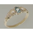 thumbnail image 2 of LBG British Made 14k White Gold Natural Aquamarine & Cultured Pearl Womens Trilogy Ring - 33 size options, 2 of 6