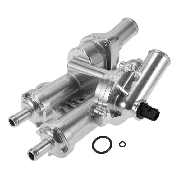 Unique Bargains 1 Pc Car Thermostat for Chrysler 200 2011-2014 for Dodge Journey 2009-2020 Aluminum Alloy Silver Tone Engine Coolant Thermostat Housing Assembly