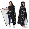 thumbnail image 2 of Wearable Blanket,Black Cartoon Dinosaurs Fossils Pattern Hooded Wearable Flannel Blanket for Adults & Teens,Winter Poncho Shawl Wrap Cape Cozy Anti-Pill,60"x80", 2 of 5