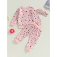 thumbnail image 2 of Bmnmsl Toddler Girls 3PCS Pants Sets Long Sleeve Floral Tops Drawstring Pants Headband Sets, 2 of 6