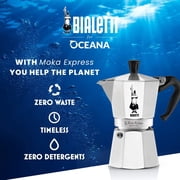 Bialetti Aluminum 6 Cup Stovetop Steamer Espresso Coffee Maker Brewer, Silver