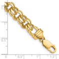 thumbnail image 3 of 14K Yellow Gold 7in 8.5mm Solid Double Link Charm Bracelet, 3 of 4