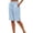 Light Blue, variant on Cmfcve Bermuda Shorts for Women Knee Length Longer Shorts Summer Cotton Blend Casual Elastic Waisted Short Pants