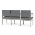 thumbnail image 5 of Lenox Steel Reception Waiting 3-Seat Chair / Silver Steel / Gray / Gray, 5 of 5