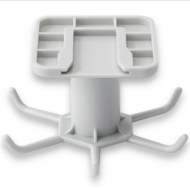 Inteprter Gancho giratorio autoadhesivo con 6 ganchos, lazos para puerta, bolsa, perchas multiusos, estante colgante giratorio, accesorio de Organizadores de utensilios de cocina Gris