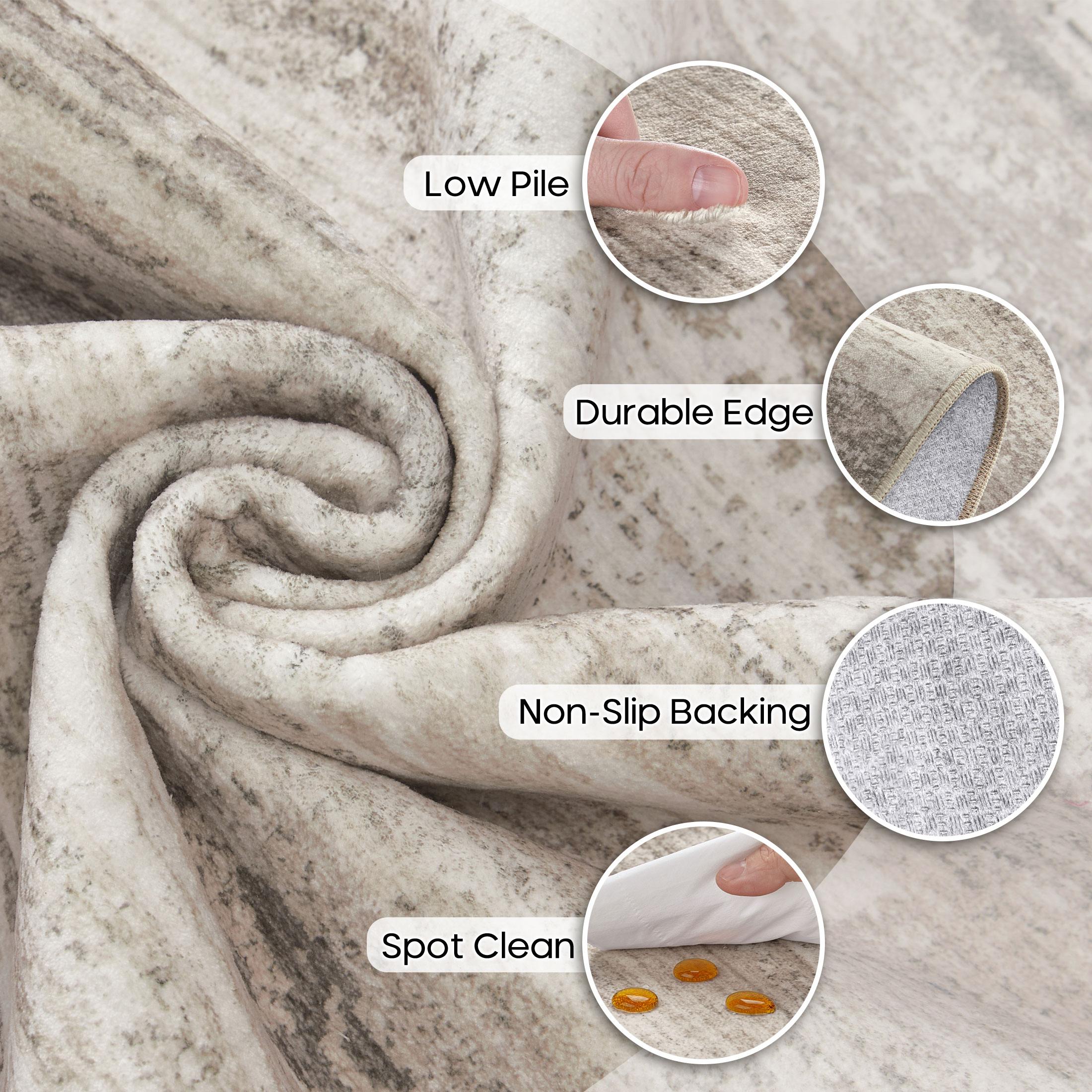 UERMEI 3'x5' Area Rugs for Entryway, Modern Abstract Washable Rug Door Mats for Bedroom Laundry Room, Non-Slip Soft Low Pile Home Decor Carpet Accent Rug Indoor Rug, Brown