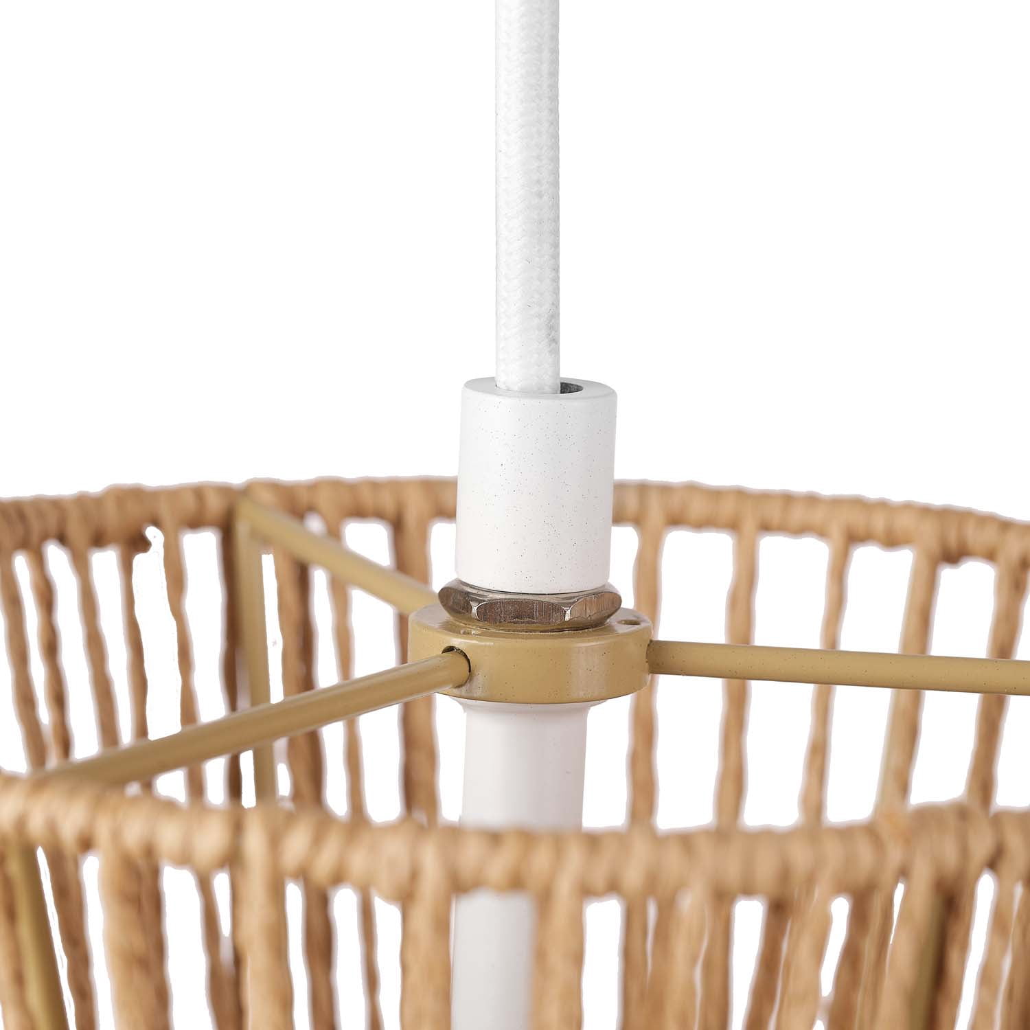 Novogratz x Globe Electric 1-Light Twine Shade Matte White Pendant Light