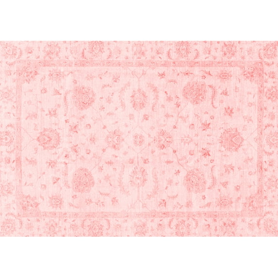 Ahgly Company Machine Washable Indoor Rectangle Oriental Red Traditional Area Rugs, 5' x 7'