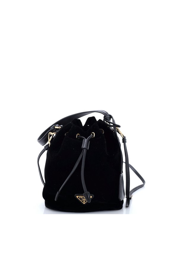 Pre-Owned Top Handle Bucket Bag Velvet Mini By Rebag