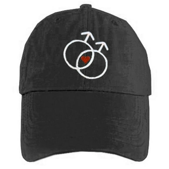 Pride Shack - Black Baseball Hat Double Gay Male Symbols - GLBT Gay Pride Cap