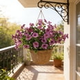 thumbnail image 1 of Ramos de decoración exterior de flores de eucalipto violeta artificiales - arreglos florales artificiales de plástico, sprays violetas realistas, terraza, porche y balcones para jardín, 1 of 6