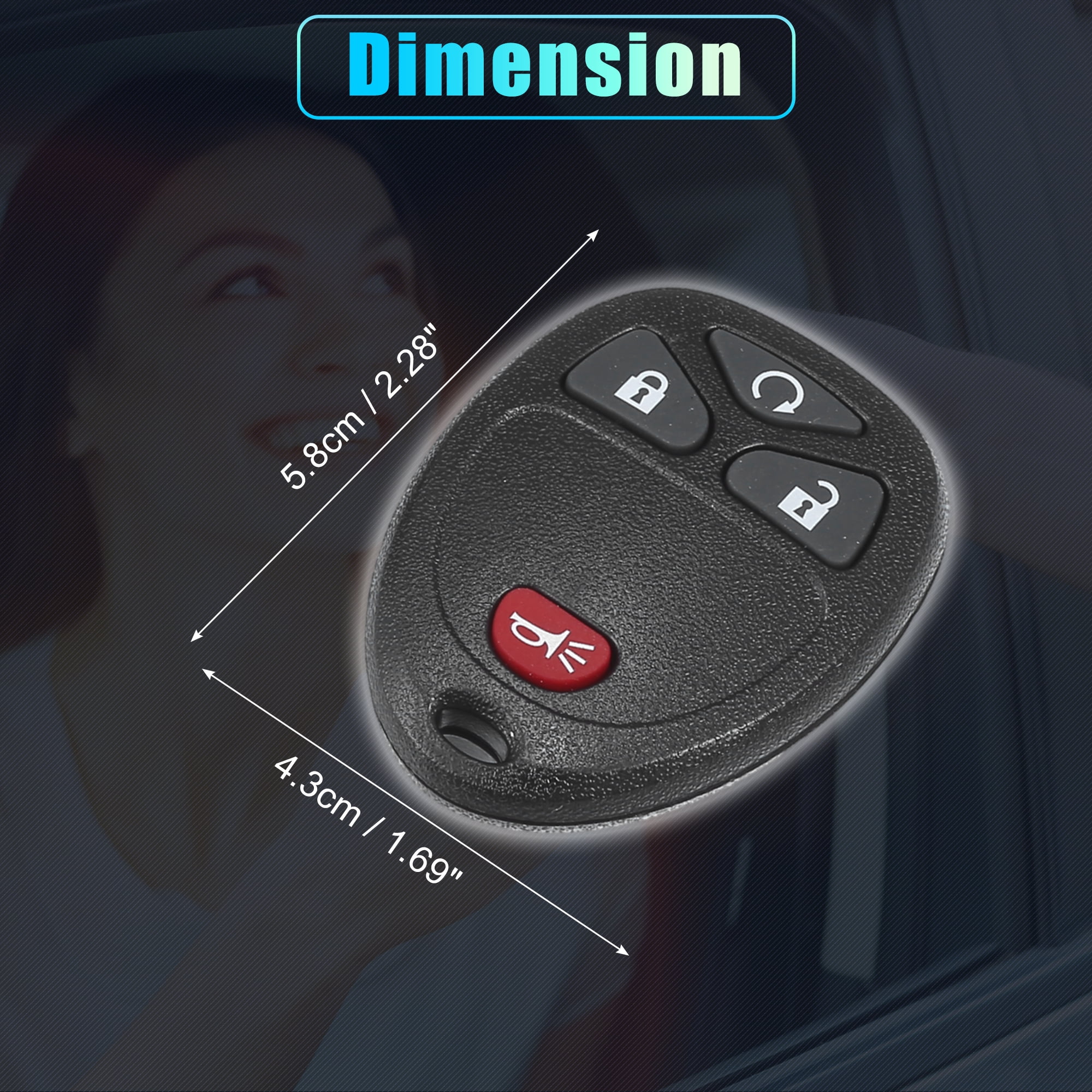 Unique Bargains 1 Set OUC60270 315Mhz OBD2 Key Programmer Tool with Keyless Entry Remote Key Fob for GMC 4 Button