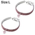 thumbnail image 2 of Pieza de collar de mascota con diamantes de imitación brillantes, colgante brillante, collar de perro, cristal ajustable, 2 of 5