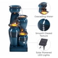 thumbnail image 3 of Teamson Home Outdoor 4-Tier Cascading Bowl Solar Water Fountain with LED Lights, Blue, 3 of 10