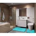 thumbnail image 4 of Juego De Alfombrillas De Baño De 2 Alfombrillas De Baño Lavables Antideslizantes, Alfombrilla De Baño Y Alfombrilla De Pedestal, 80 X 50 Cm, Aqua. Afortunado Sencillez, 4 of 5