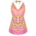 thumbnail image 1 of Conjunto de tankini con cuello halter en zigzag de talla grande Rosegal  Tankinis, 1 of 5