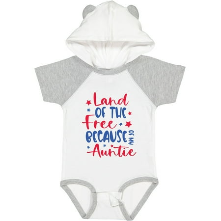 

Inktastic Memorial Day Land of the Free Because of My Auntie Gift Baby Boy or Baby Girl Bodysuit