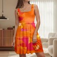 thumbnail image 2 of WILLBEST Vestido Casual Para Mujer 2025, Vestido Holgado Con Cuello Redondo Y Sin Mangas Con Estampado De Patchwork 2143, 2 of 4