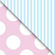 JAM Paper Industrial Bulk Wrapping Paper, Two, Sided, 1/Pack, Pastel Pink & Pastel Blue Gift Wrap, 1666 Sq Ft (Full Ream)