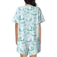 thumbnail image 6 of Fuzoiu Rabbit And Dragonfly Print Women's Short-Sleeved Pajama Set,Lounge Sleepwear Set,Womens Pajama Sets 2 Piece,Button-Up Top and Shorts with Pockets-4X-Large, 6 of 7