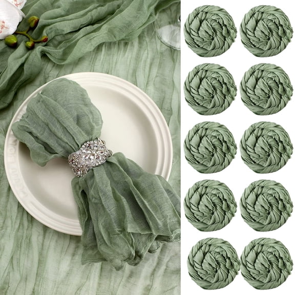 Mixweer Set of 54 Gauze Cheesecloth Napkins Bulk 19.7 x 19.7 Inch (Mint Green)