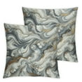 thumbnail image 2 of Acheng Marble Ink Throw Pillow Covers Granite Liquid Wave Square Pillow Cases for Decorative Cushion Bed Couch Sofa Blue Grey Black Brown White Red,2 pcs White, 2 of 6