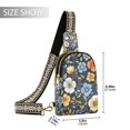 thumbnail image 2 of FORMRS Womens Crossbody Sling Bag Travel Daypack Shoulder Chest Backpack, Navy Floral Pattern, 2 of 7