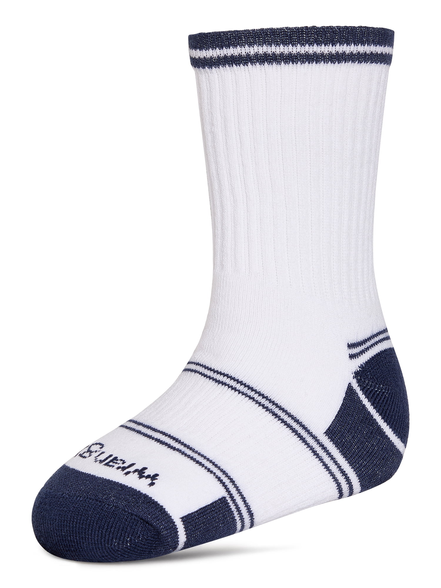 Wrangler Boys' Essentials Cool Comfort Crew Socks, Assorted Cushioned Socks for Kids, Small, 6-Pack