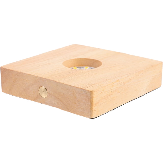 ifundom 1 Ensemble de Base de Lampe LED Ronde Base en Bois Éclairée Support Kaki pour Fête