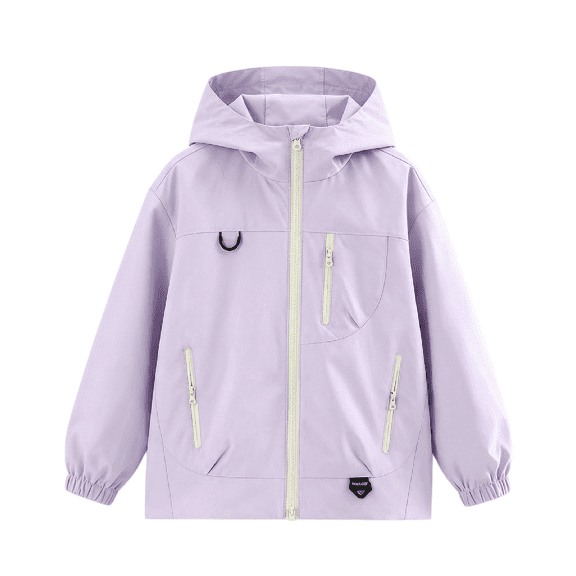 Kids Lightweight Rain Jacket Packable Rain Windbreaker Waterproof Windproof Hooded Raincoat for Boy Girl School Sports Jacket