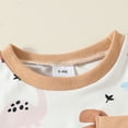thumbnail image 5 of HCNTES 2Pcs Toddler Baby Boy Girl Sweatshirt Tops Pants Set Long Sleeve Sweatsuit Winter Spring Outfits, 6-12 Months Beige, 5 of 9