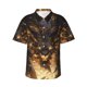 thumbnail image 1 of Fotbe Cool Black Gold Dragon Camisa Hawaiana para Hombre Unisex – Camisa Casual de Verano con Botones de Manga Corta de Algodón y Lino,3X-Large, 1 of 7