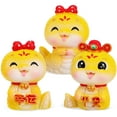 thumbnail image 5 of WASHWEPE Lunar New Year Miniature Snake Figurine 3Pcs Golden Resin 2.2X1.4X1.2In, 5 of 8
