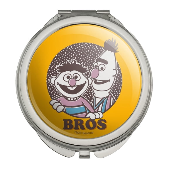 Sesame Street Bert and Ernie Bros Compact Travel Purse Handbag Makeup Mirror