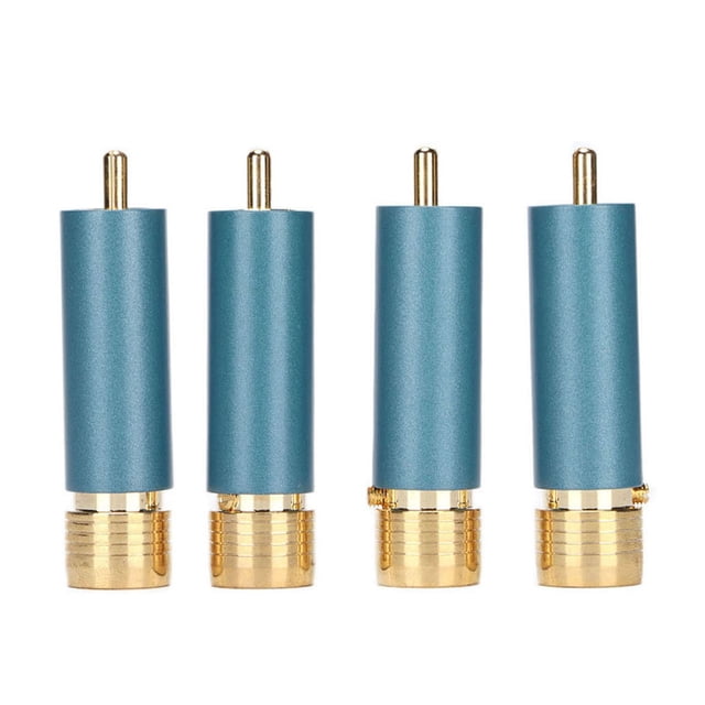 Conector de Audio Preffair/R1722, 4 Uds., conector RCA sin soldadura autoblocante chapado en oro, azul (logotipo rojo y blanco)