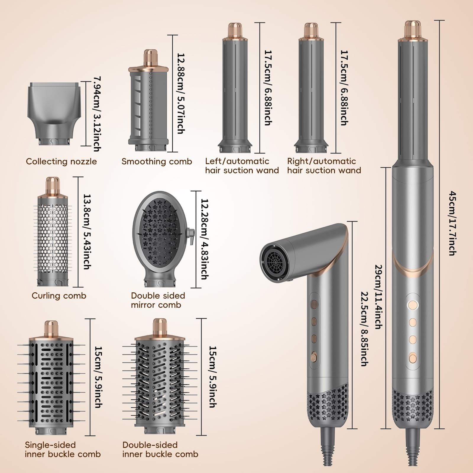 8 in 1 Hair Dryer Air Styler, 110000 RPM High Speed Rotate Air Styler Wrap, H...