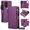 Dark Purple, variant on Dteck Magnetic Zipper Wallet Flip Case for Samsung Galaxy A52 5G with Crossbody Shoulder Strap, Shockproof Multi-Function Detachable 2-in1 RFID Blocking Card Slot and Cash Slot Cover, Dark Purple