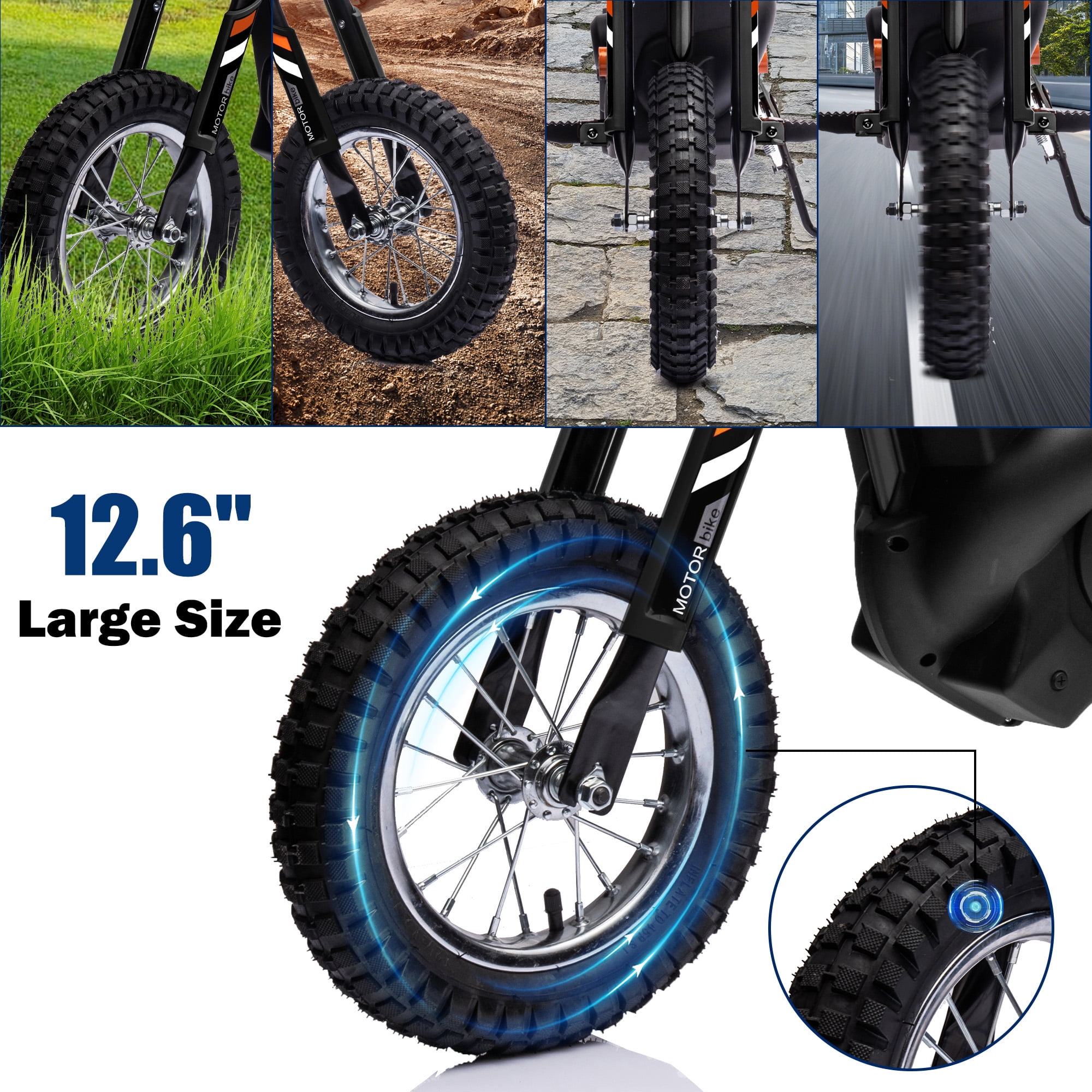 NEECHIPRO Electric Dirt Bike, 24V Electric Motorcycle Ride on Bicycle for Teens 13+,250W 13mph Max Speed,Black