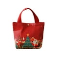thumbnail image 2 of Christmas Drawstring Gift Bags, Multicolour Canvas Pouches with Adorable Holiday Patterns, Versatile for Wrapping Treats and Decorations for Parties and Celebrations, 10x10cm and 18x10cm, 2 of 6