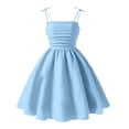 thumbnail image 2 of OGLCCG Girls Summer Dress Spaghetti Strap Ruched Flowy Beach Boho Midi Dresses Casual Teen Girl Elegant Smocked Cami Sundress 4-15 Years, 2 of 8