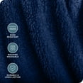 thumbnail image 5 of Bare Home Faux Shearling Blanket - Dual Layer - Fluffy & Soft - Lightweight - King, Dark Blue, 5 of 7