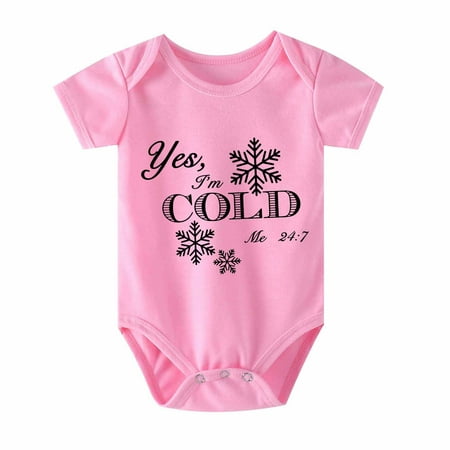 

Summer Savings Clearance! Dezsed Toddler Baby Girls Boys Rompers Yes I M Cold-Me Letter Print Short Sleeve Jumpsuit Romper Bodysuits One-Pieces 0-24Months Baby Clothes